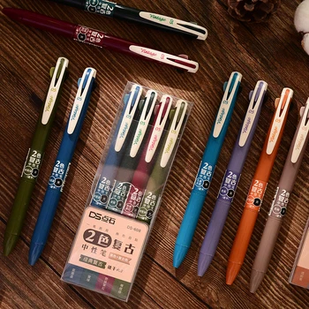 4pcs Vintage Color Gel Pens Set 2 Refills In 1 Multi Function Writing Drawing Marker Liner School Student Teacher Supplies F752
4pcs Vintage Color Gel Pens Set 2 Refills In 1 Multi Function Writing Drawing Marker Liner School Student Teacher Supplies F752