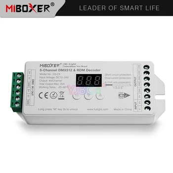 Miboxer D5-CX 5-Channel Constant Voltage DMX512 & RDM Decoder DC12~24V 5CH 4A/Channel Max. 20A Digital Display controller
Miboxer D5-CX 5-Channel Constant Voltage DMX512 & RDM Decoder DC12~24V 5CH 4A/Channel Max. 20A Digital Display controller