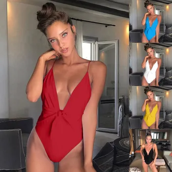 2020 Hot Sexy Women's Jumpsuit High-waisted Biquini Push-Up Padded Bathing Suit Deep-V Underwear Solid Color Female Intimates 
2020 Hot Sexy Women's Jumpsuit High-waisted Biquini Push-Up Padded Bathing Suit Deep-V Underwear Solid Color Female Intimates