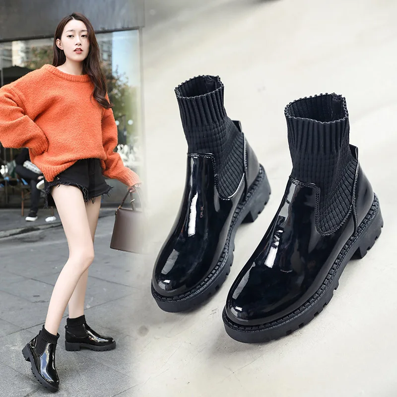 Autumn Boots Women's Low Shoes Chunky Heel Bootee Woman 2019 Lace Up Round Toe Booties Ladies Mid Calf Black Mid-Calf Rock Rubbe
Autumn Boots Women's Low Shoes Chunky Heel Bootee Woman 2019 Lace Up Round Toe Booties Ladies Mid Calf Black Mid-Calf Rock Rubbe