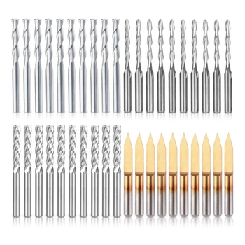 40Pcs End Mill Combination Kit Set CNC Router Bits Cutter Cutting Milling Tool (4 Type, Each 10Pcs)
40Pcs End Mill Combination Kit Set CNC Router Bits Cutter Cutting Milling Tool (4 Type, Each 10Pcs)