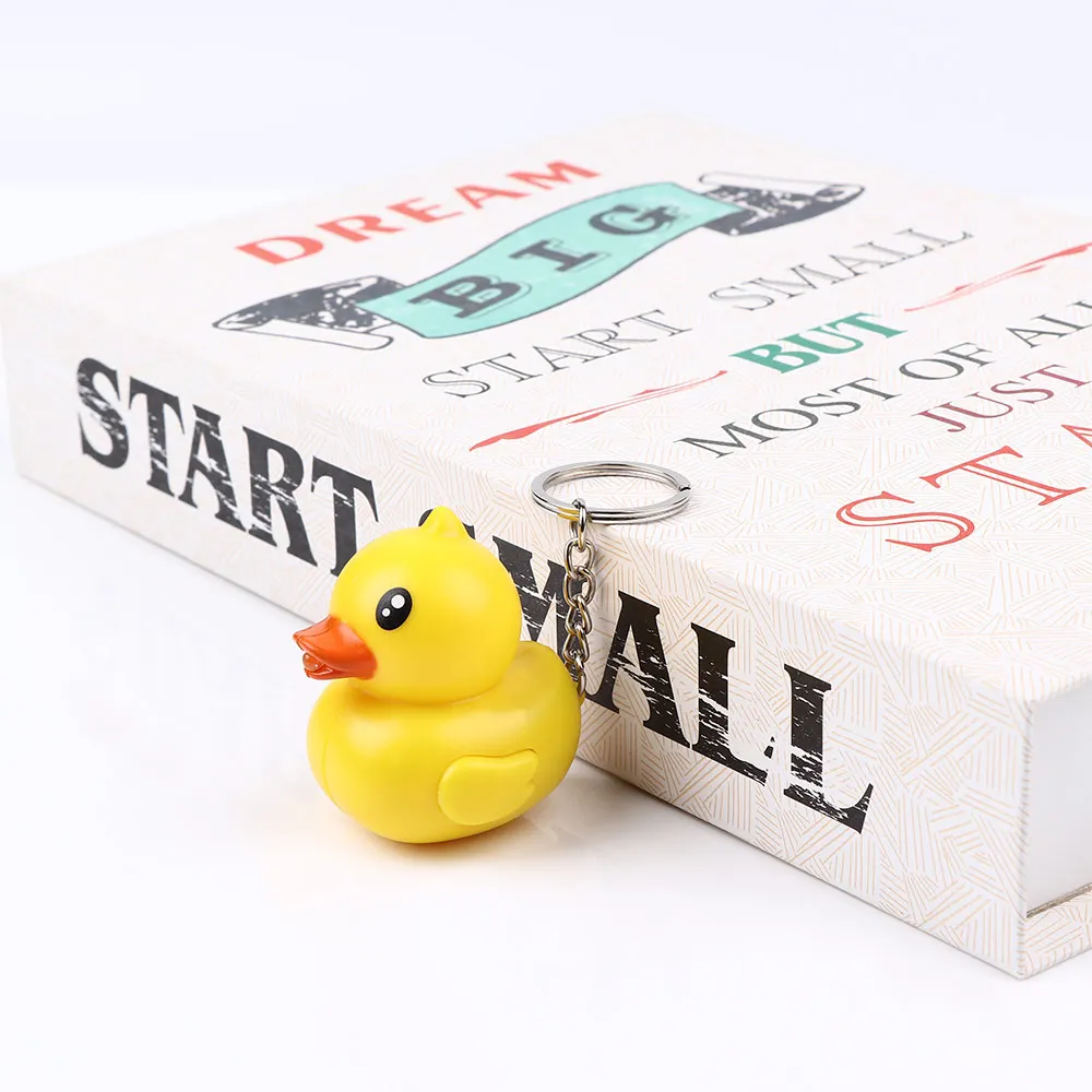 Fashion Lovely Duck LED Keychain with Sound Cartoon Animal Key Ring Car Handbag Holder Men Women Mini Torch Flashlight Toy | Украшения и