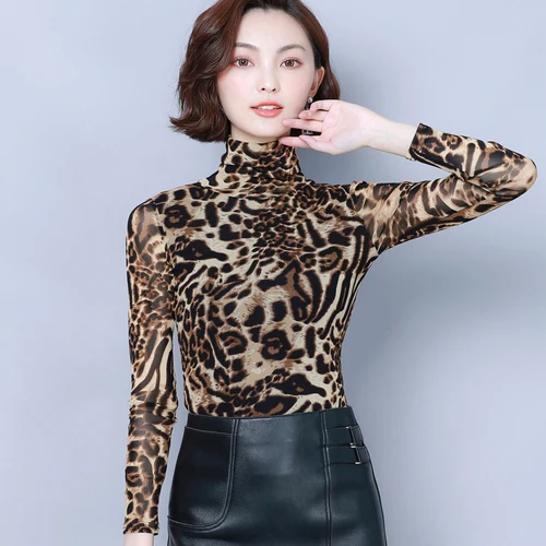 2019 Autumn New Fashion Elastic Leopard Printed High Collar Female Shirts Simple Elegant Temperament Bottoming Blouse Plus Size
2019 Autumn New Fashion Elastic Leopard Printed High Collar Female Shirts Simple Elegant Temperament Bottoming Blouse Plus Size