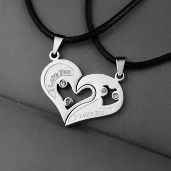 Fashion 1 pair Couple Heart Shape I Love You Pendant Necklace Unisex Lovers Couples Jewelry Fashion Gift Accessories
Fashion 1 pair Couple Heart Shape I Love You Pendant Necklace Unisex Lovers Couples Jewelry Fashion Gift Accessories