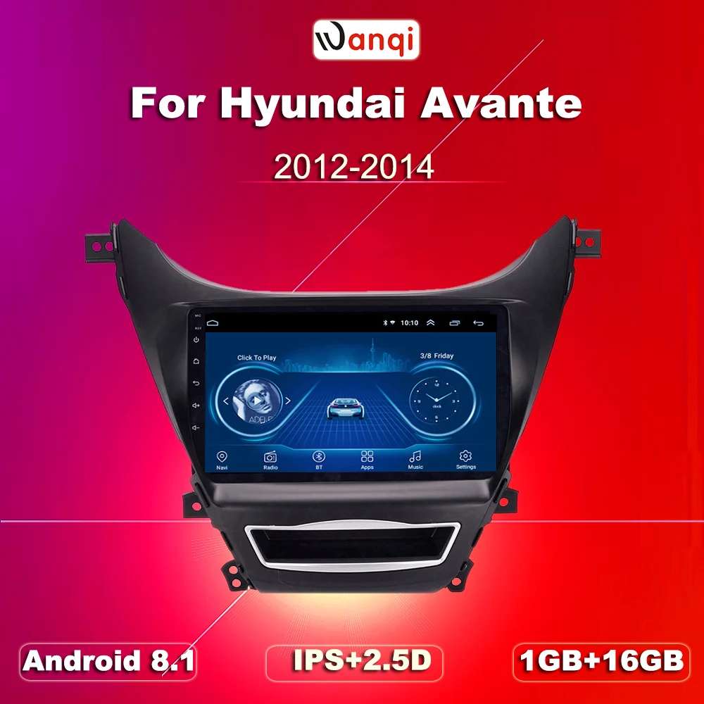 Android 8.1 2.5D Tempered HD Touchscreen 9 inch Radio for Hyundai Elantra/Avante 2012-2014 with Bluetooth USB WIFI support SWC | Автомобили