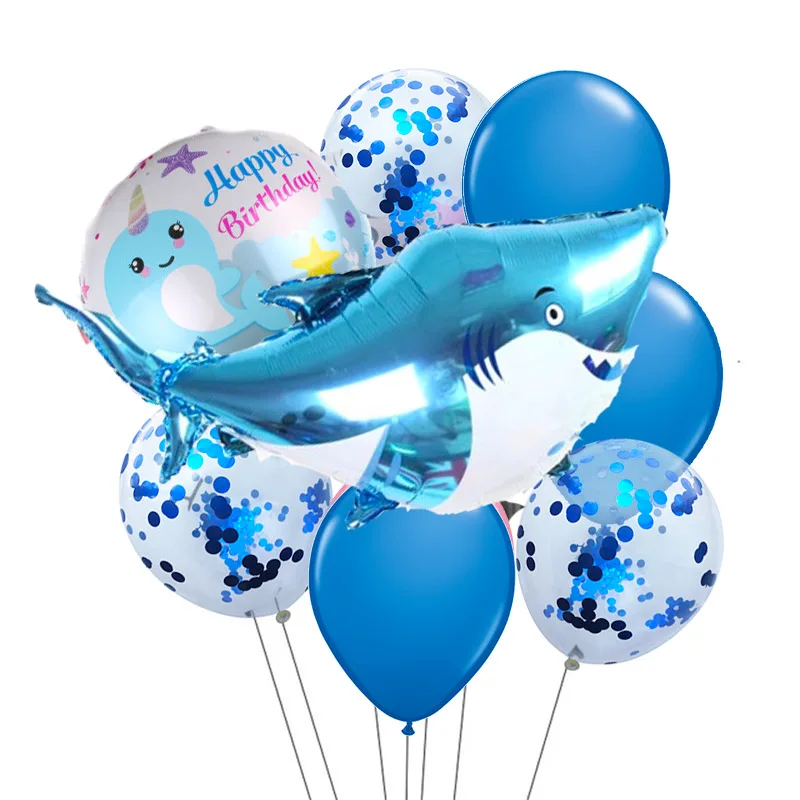 Шары воздушные из фольги в виде акулы 8 шт./лот|Воздушные шары и аксессуары| |