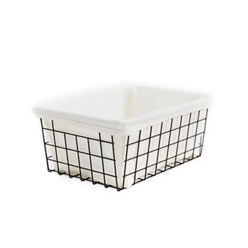 Japanese Style Iron Art Storage Basket Container with Cloth Lining for Kitchen - Matte Coffee
Japanese Style Iron Art Storage Basket Container with Cloth Lining for Kitchen - Matte Coffee