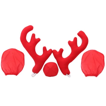 5Xuniversal Red Plush+Plastic Car Big Reindeer Antler Nose&Rearview Mirror Cover Car Christmas Decoration Kit
5Xuniversal Red Plush+Plastic Car Big Reindeer Antler Nose&Rearview Mirror Cover Car Christmas Decoration Kit