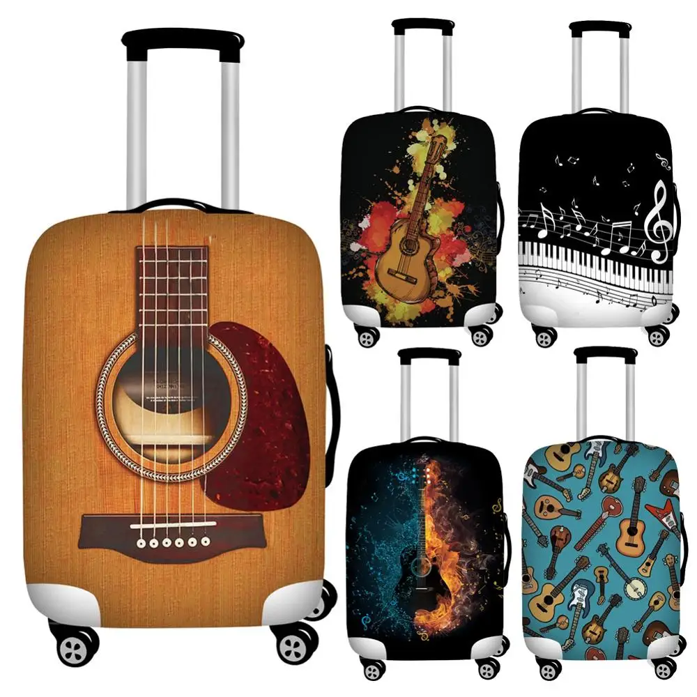 Twoheartsgirl Designer Guitar Music Notes Luggage Protective Dust Covers Waterproof 18''-32'' Travel Suitcase Foldable | Багаж