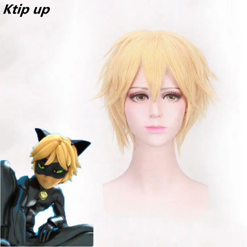 Ktip Up Wig Cat Noir Cosplay Wigs 30cm Short Yellow Cosplay Wig Heat Resistant Synthetic Hair Perucas
Ktip Up Wig Cat Noir Cosplay Wigs 30cm Short Yellow Cosplay Wig Heat Resistant Synthetic Hair Perucas