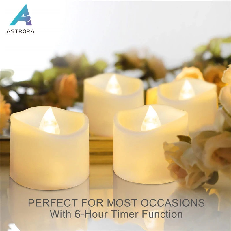 ASTRORA 12Pcs set Bright Warm Yellow Timer Tea Lights Battery Operated LED Tea Lights Flickering Flame Home Decoartion Lighting
ASTRORA 12Pcs set Bright Warm Yellow Timer Tea Lights Battery Operated LED Tea Lights Flickering Flame Home Decoartion Lighting