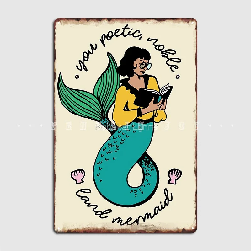 Oh Ann You Poetic Land Mermaid Metal Sign Cinema Garage Club Bar Custom Wall Decor Tin Poster | Дом и сад