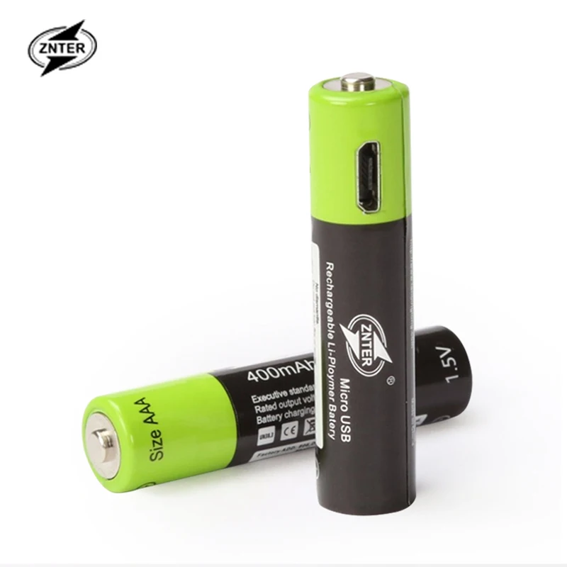 ZNTER 2pcs Universal Ultra-Efficient AAA 1.5V 400mAh USB Rechargeable Lithium Polymer Battery For RC Camera Drone
ZNTER 2pcs Universal Ultra-Efficient AAA 1.5V 400mAh USB Rechargeable Lithium Polymer Battery For RC Camera Drone