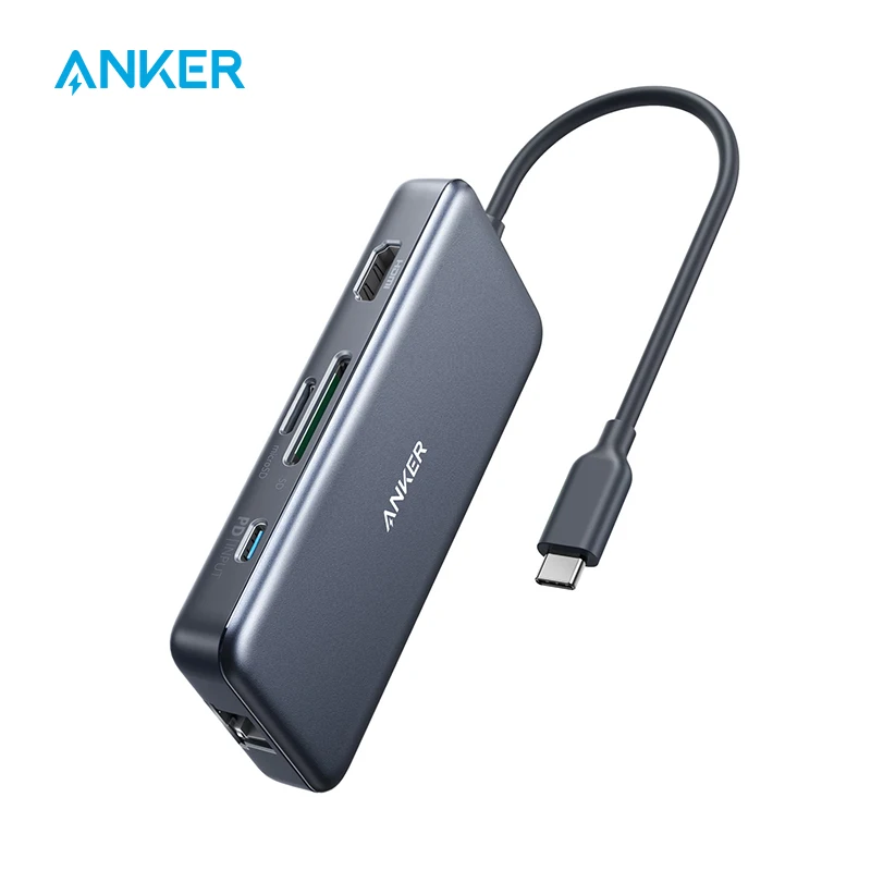 Адаптер Anker USB C Hub расширение питания + 7 в 1 с 4K к HDMI 60 Вт Power Delivery Гбит/с Ethernet |