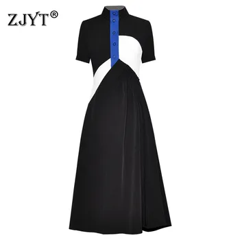 Fashion Summer Runway Dress Women High Quality 2020 New Designer Short Sleeve Clothes Color Block Midi Casual Dress Female
Fashion Summer Runway Dress Women High Quality 2020 New Designer Short Sleeve Clothes Color Block Midi Casual Dress Female