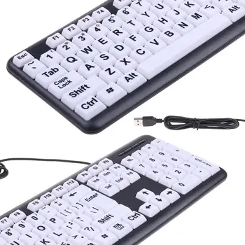USB Wired PC Computer Game Gaming Keyboard High Contrast Large Print White Keys Black Letter for Old People Elderly Men 634A 
USB Wired PC Computer Game Gaming Keyboard High Contrast Large Print White Keys Black Letter for Old People Elderly Men 634A