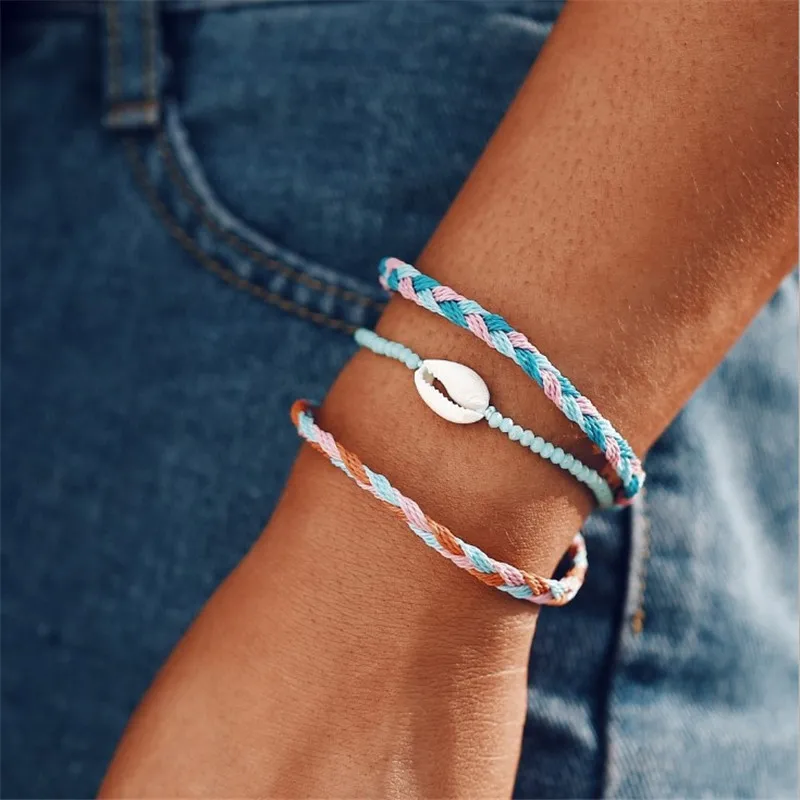 3PCS Boho Cowrie Shell Handmade String Bracelet Knotted Woven Friendship Bracelets for Women Macrame Bracelet Beach Jewelry
3PCS Boho Cowrie Shell Handmade String Bracelet Knotted Woven Friendship Bracelets for Women Macrame Bracelet Beach Jewelry