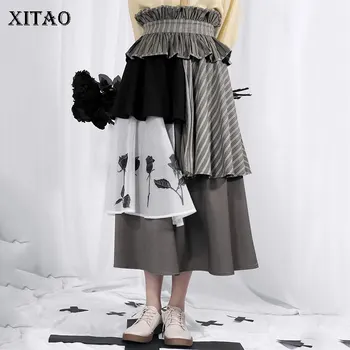 XITAO Pleated Women Skirt Irregular 2020 Spring Pleated Patchwork Small Fresh Vintage Hit Color Goddess Fan Casual Skirt DMY2979 
XITAO Pleated Women Skirt Irregular 2020 Spring Pleated Patchwork Small Fresh Vintage Hit Color Goddess Fan Casual Skirt DMY2979