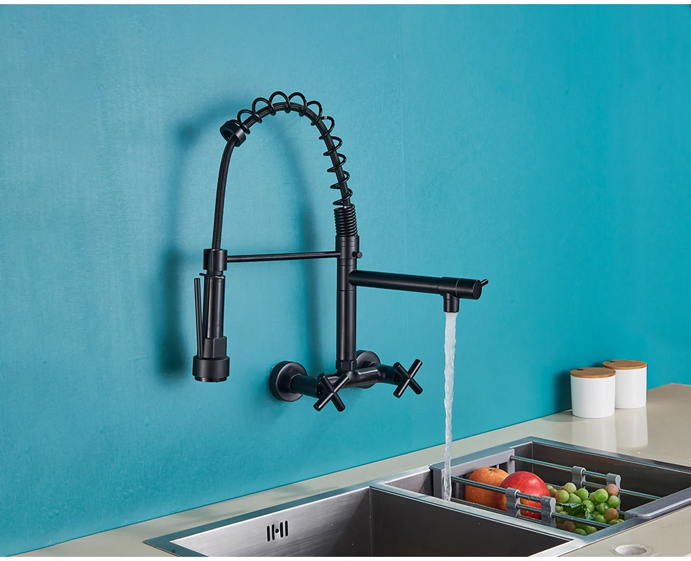 Generic Chrome Spring Kitchen Faucet 360 Rotation Pull Down Hand