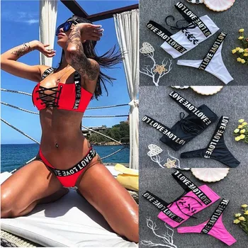Women's Swimwear 2020 Shoulder Strap Love Letter Bikini Set Push Ups Swimsuit XxL Code Print Leopard Print Bikini Swim Up Set
Women's Swimwear 2020 Shoulder Strap Love Letter Bikini Set Push Ups Swimsuit XxL Code Print Leopard Print Bikini Swim Up Set