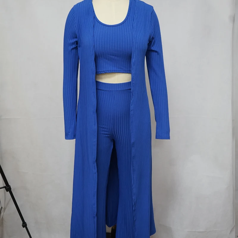 2021 femmes Mode Décontracté Ensemble de Trois Pièces Oversize Décontracté Costumes Ensemble Femelle Sprinbg Vêtements Côtelé Haut Court Et pantalon & manteau Ensemble 2021 femmes Mode Décontracté Ensemble de Trois Pièces Oversize Décontracté Costumes Ensemble Femelle Sprinbg Vêtements Côtelé Haut Court Et pantalon & manteau Ensemble