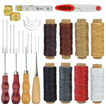 30 Pcs Leather Craft Tools Leather Sewing Tools Hand Stitching Tool 8 Color Leather Waxed Thread 14 Hand Sewing Needles Drilling
30 Pcs Leather Craft Tools Leather Sewing Tools Hand Stitching Tool 8 Color Leather Waxed Thread 14 Hand Sewing Needles Drilling