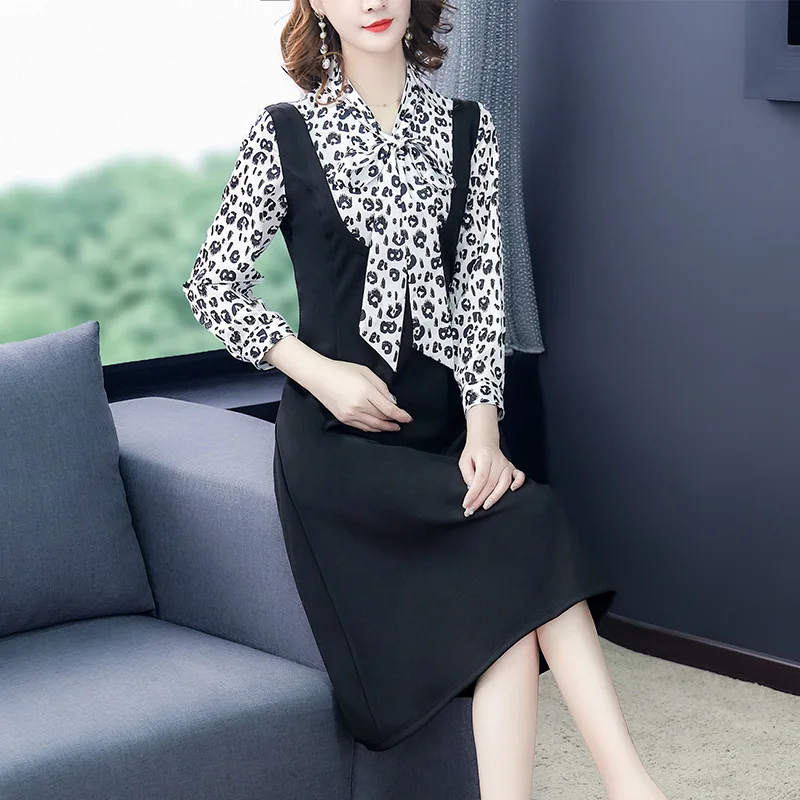 Leopord Pattern Floral Printed Dress Autumn 2019 New Style Western Style Goddess-Style by Age Joint Waist Hugging A- line Skirt
Leopord Pattern Floral Printed Dress Autumn 2019 New Style Western Style Goddess-Style by Age Joint Waist Hugging A- line Skirt