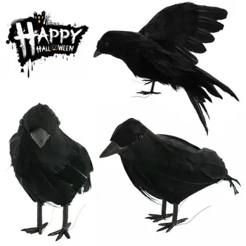 Halloween Artificial Black Crow Props Realistic Raven Spooky Feathered Crows House Decor Figurines
Halloween Artificial Black Crow Props Realistic Raven Spooky Feathered Crows House Decor Figurines