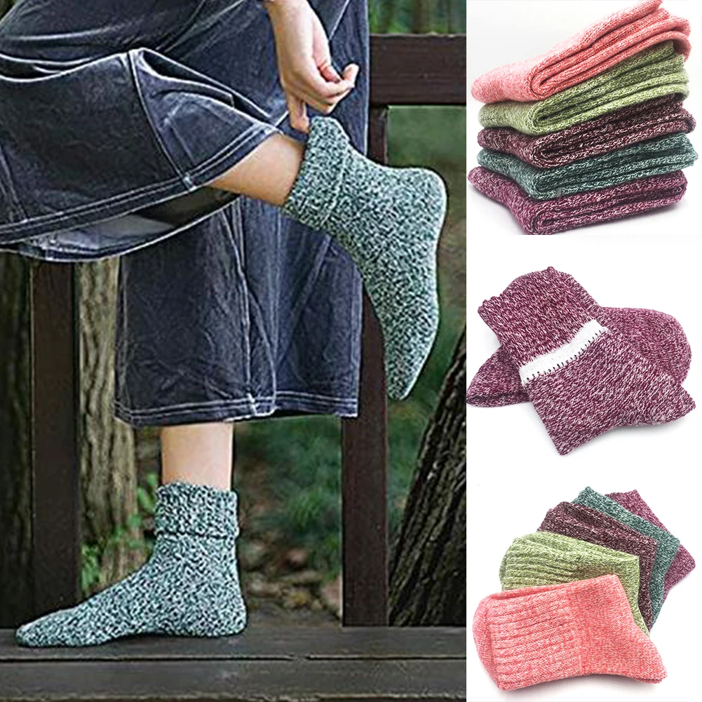 5 Pairs Women Socks Winter Knitting Keep Warm Soft Breathable Thick Sweat Absorption Mid Calf Daily Artificial Wool Mixed Color
5 Pairs Women Socks Winter Knitting Keep Warm Soft Breathable Thick Sweat Absorption Mid Calf Daily Artificial Wool Mixed Color