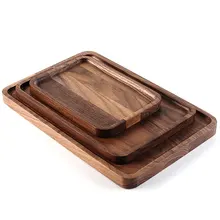 Food Serving Tray, Solid Wood Vintage Butler Breakfast Tray, Best Kitchen Storge Board for Meat Cheese and Vegetables