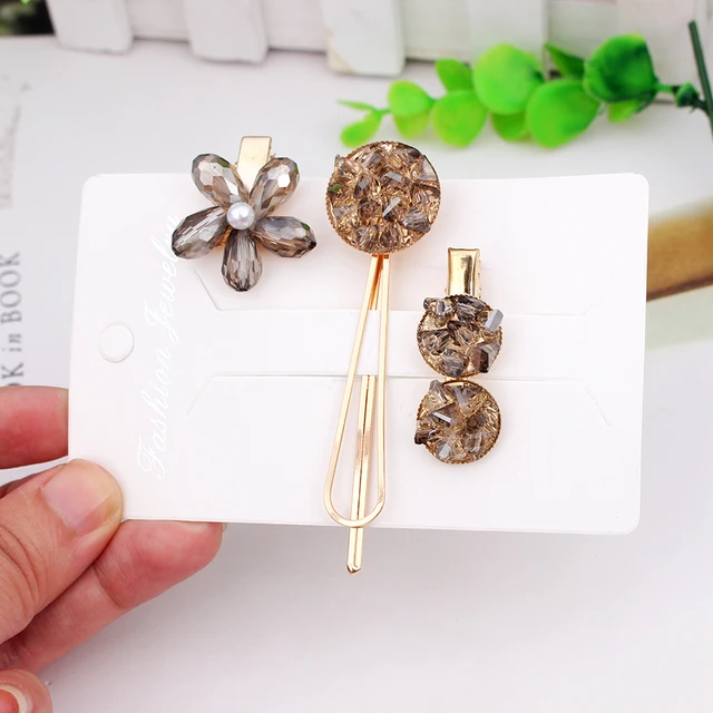 Épingles à cheveux en perles de cristal pour femmes et filles, ensemble d'accessoires pour cheveux, vêtements de sauna délicats, bijoux fantaisie 2