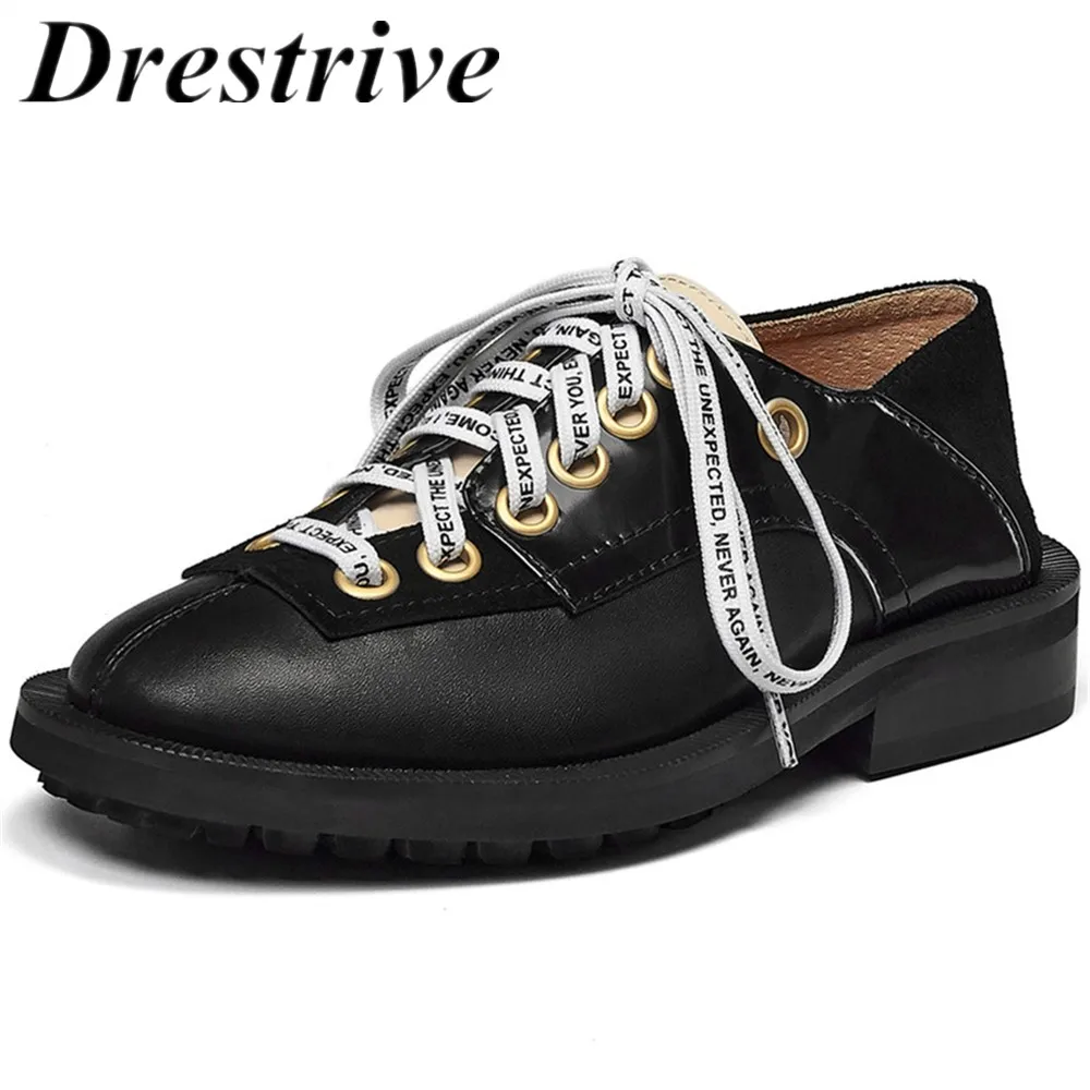 Drestrive Women Pumps Mid Heels 5.5 cm Cow Leather Lace Up Platform Round Toe Female Casual Shoes 2020 Spring Black Shallow
Drestrive Women Pumps Mid Heels 5.5 cm Cow Leather Lace Up Platform Round Toe Female Casual Shoes 2020 Spring Black Shallow