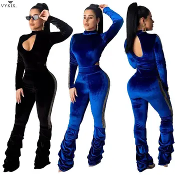 Women Set Fashion Velvet Two Piece Set Sequins Patchwork Turtleneck Long Sleeve Sexy Bodysuits Tops Ruched Pants Suits Sweatsuit
Women Set Fashion Velvet Two Piece Set Sequins Patchwork Turtleneck Long Sleeve Sexy Bodysuits Tops Ruched Pants Suits Sweatsuit