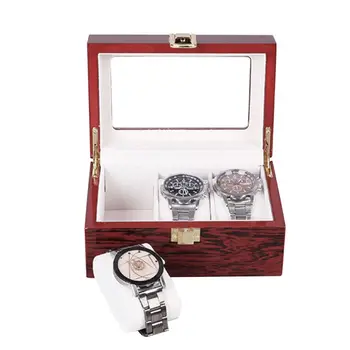 1 PC 3-bit Watch Box Wooden Window Watch High-grade Red Paint Storage Watch Box T4MD
1 PC 3-bit Watch Box Wooden Window Watch High-grade Red Paint Storage Watch Box T4MD
