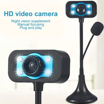 HD Webcam USB Web Camera With Noise Cancelling Microphone 360 Degree Rotation Webcam For Home Computer PC Office