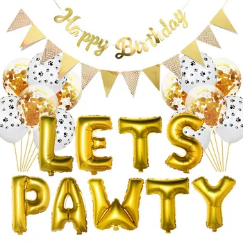 New Balloons Cute Letter LETS PAWTY Party Balloon Banner Decoration Balloon for Pet Dogs Cats Birthday Party Decor
New Balloons Cute Letter LETS PAWTY Party Balloon Banner Decoration Balloon for Pet Dogs Cats Birthday Party Decor