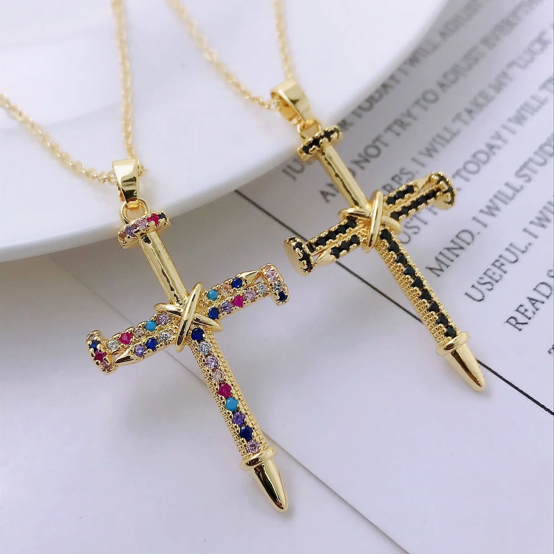 WANGAIYAO new fashion hip-hop clavicle chain nail cross necklace pendant Christian zircon light luxury retro necklace for men an
WANGAIYAO new fashion hip-hop clavicle chain nail cross necklace pendant Christian zircon light luxury retro necklace for men an
