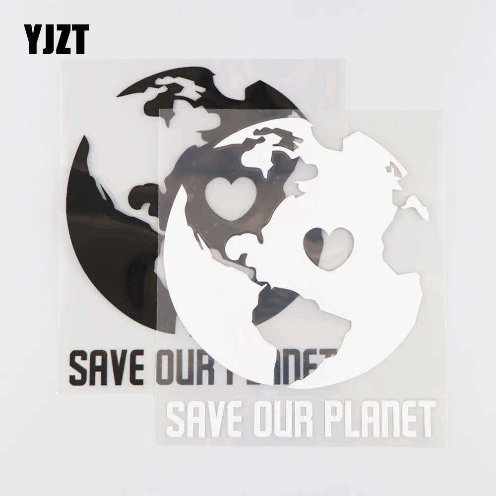 YJZT 12.8X15CM SAVE OUR PLANET Vinyl Car Sticker Personality Creative Decal Black/Silver 4C-0124 | Автомобили и мотоциклы
