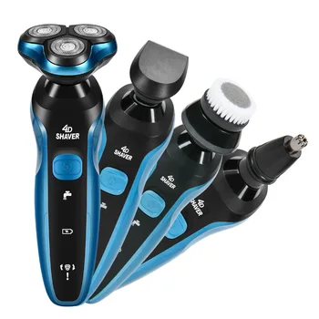

4 in 1 Electric Shaver Washable 4D Floating Razor Head Rechargeable Razors Mens Nose Hair Beard Trimmer Face Shaving Machine 40D