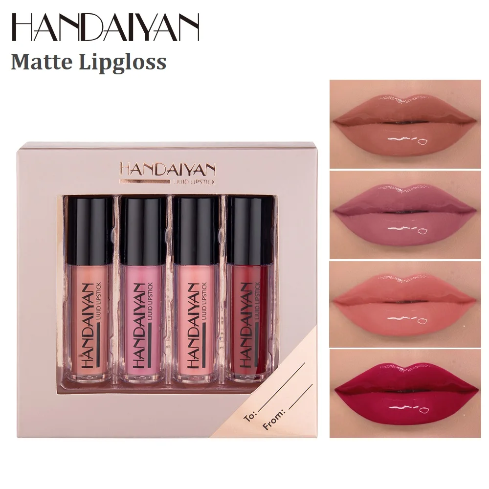 HANDAIYAN Matte Long Lasting Waterproof Moisturizer Velvet Sexy Lip Gloss Tint Makeup Lipstick Non-Sticky Cup 4 Colors Per Set
HANDAIYAN Matte Long Lasting Waterproof Moisturizer Velvet Sexy Lip Gloss Tint Makeup Lipstick Non-Sticky Cup 4 Colors Per Set
