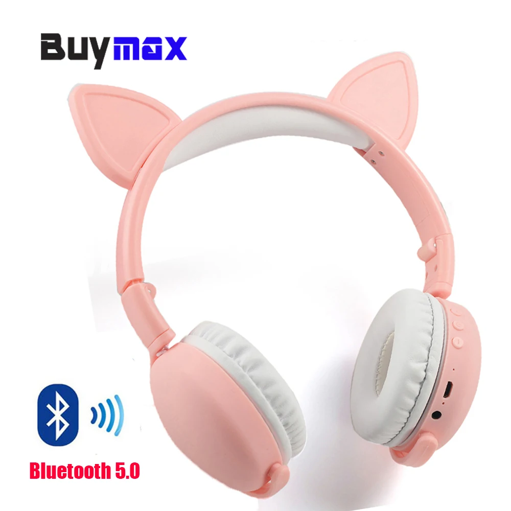 Новые Bluetooth 5 0 наушники милые кошачьи уши беспроводные складывающиеся Стерео