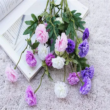 7Pcs Fake Carnation (5 heads/piece) 21.65" Length Simulation Dianthus Deltoides for Wedding Home Decorative Artificial Flowers