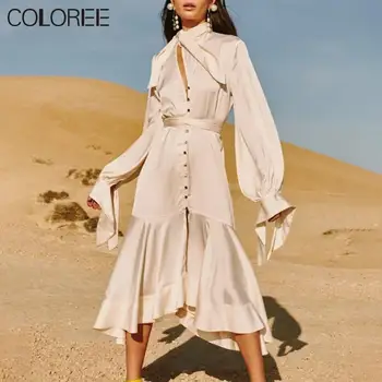New Autumn Runway Dress 2020 Women Vintage Beige/Black Long Sleeve Irregular Ruffles Maxi Dress
New Autumn Runway Dress 2020 Women Vintage Beige/Black Long Sleeve Irregular Ruffles Maxi Dress
