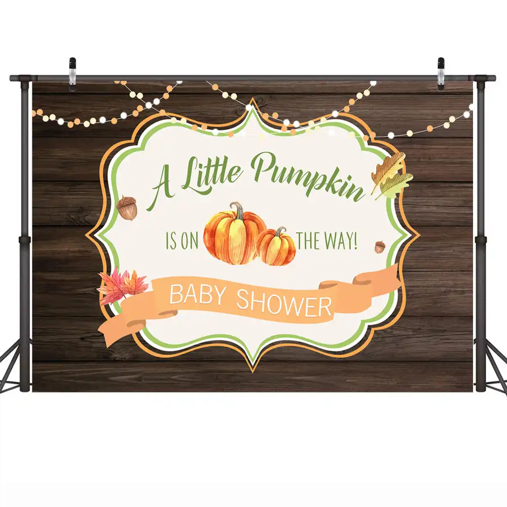 neoback pumpkin theme baby shower backdrop a little pumpkin new