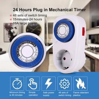 Timer Switch Smart Countdown Switch Socket 24 Hours Plug in Mechanical Grounded Programmable Indoor Auto Power off
Timer Switch Smart Countdown Switch Socket 24 Hours Plug in Mechanical Grounded Programmable Indoor Auto Power off