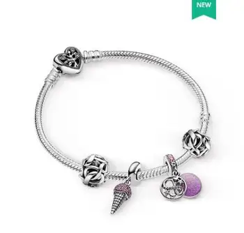 Original 925 Sterling Silver Beaded Bracelet Pave Ice Cream Cone Dangle Bangle For Women Wedding Gift Fashion Jewelry 
Original 925 Sterling Silver Beaded Bracelet Pave Ice Cream Cone Dangle Bangle For Women Wedding Gift Fashion Jewelry