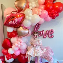 

I Love You Balloons Love Heart Bear Foil Ball Kiss Me Red Lips For Valentines Day Decoration Wedding Anniversary Birthday Gifts