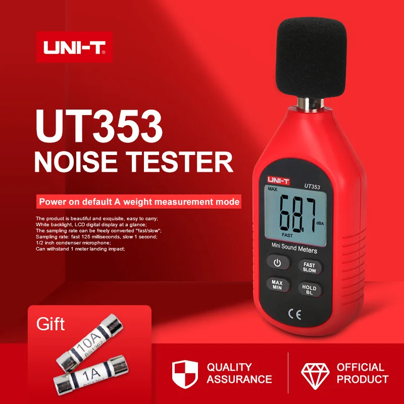 UNI-T UT353 Noise Measuring Instrument db Meter 30~130dB Mini Audio Sound Level Meter Decibel Monitor
UNI-T UT353 Noise Measuring Instrument db Meter 30~130dB Mini Audio Sound Level Meter Decibel Monitor