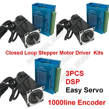 3PCS Nema23 1.5Nm 214Oz.in 57MM 3A DC DSP Closed Loop Hybird Stepper Motor Driver Cables Kits Encoder Easy Servo 1000line CNC
3PCS Nema23 1.5Nm 214Oz.in 57MM 3A DC DSP Closed Loop Hybird Stepper Motor Driver Cables Kits Encoder Easy Servo 1000line CNC