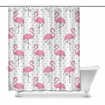 Pink Flamingo on Polka Dots Decor Waterproof Polyester Bathroom Shower Curtain Bath with Hooks, 66(Wide) x 72(Height) Inches
Pink Flamingo on Polka Dots Decor Waterproof Polyester Bathroom Shower Curtain Bath with Hooks, 66(Wide) x 72(Height) Inches